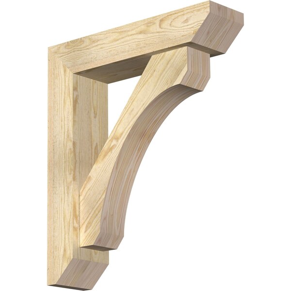 Ekena Millwork Legacy Slat Rough Sawn Bracket w/ Offset Brace, Douglas Fir, 6"W x 24"D x 28"H BKT0604X24X28LEC06RDF - main